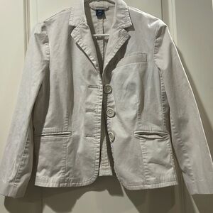 Gap Vintage Y2K 2003 Cotton Spandex Blend 3 button Blazer pockets size 10 cream